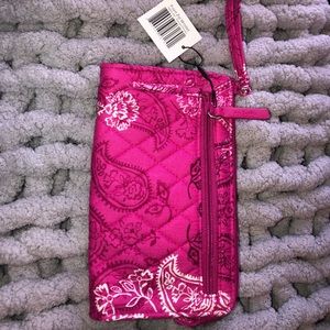 Front Zip Wristlet- Stamped paisley